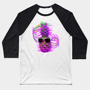 Cyberpunk Art Styled Funky Cool Pineapple Baseball T-Shirt